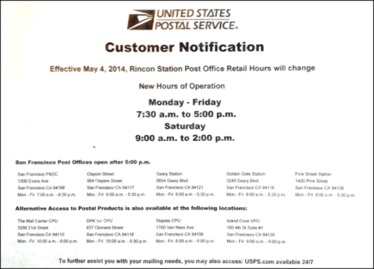 Post Offices Close Early, Send Customers to Staples