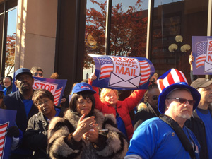 Denied Entry to ‘Public’ Meeting, Postal Workers Stage Raucous Protest