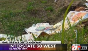 mail spews onto highway in ark