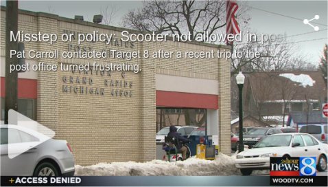 Video: Misstep or policy: Scooter not allowed in post office