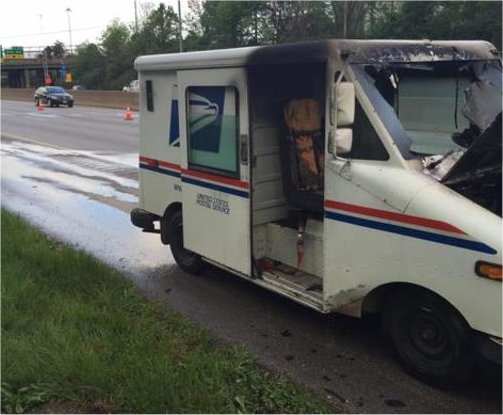 Video: Mail truck catches fire along Interstate 76 in Akron, Ohio
