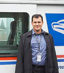 Postal employee teaches students about mail