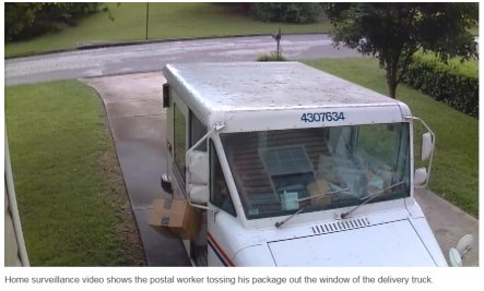 Video: Man says postal worker threw package out of delivery truck