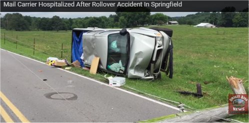 Video: Mail Carrier Hospitalized After Rollover Accident In Springfield, TN