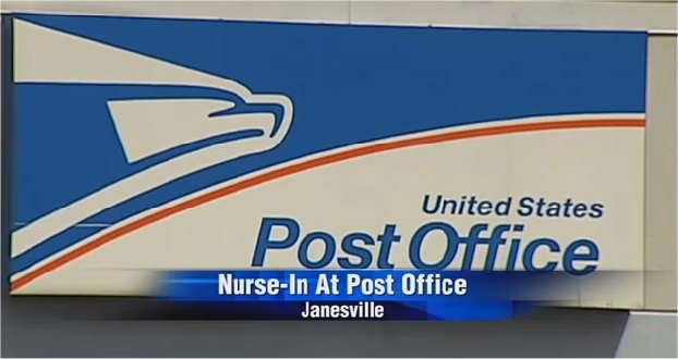 Video: Mom stages “nurse-in” after incident at Janesville Post Office