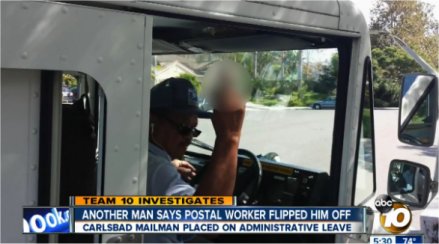 Video: California postal carrier gives folks the finger
