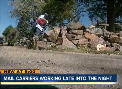 Video: Headlamp bearing letter carriers deliver late into the night in Colorado neighborhood