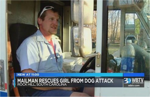 Video: Mail carrier credited for saving little girl from dog attack