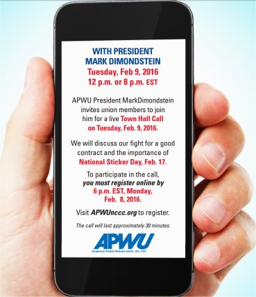 APWU Telephone Town Hall Is Feb. 9