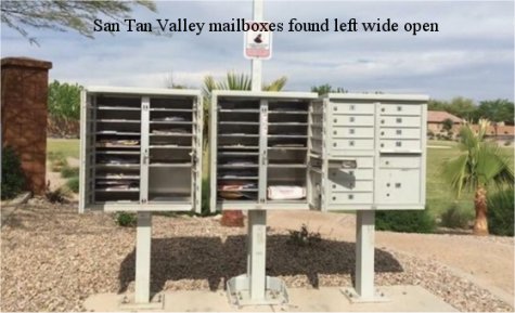 San Tan Valley mailboxes found left wide open