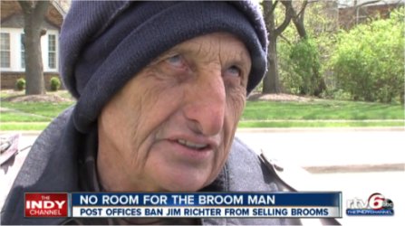 Video: Uproar after Indy post offices kick ‘Broom Guy’ off property