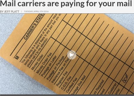 Video: Mail carriers are paying for your mail