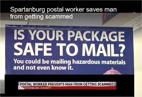 Video: Spartanburg postal worker saves man from getting scammed