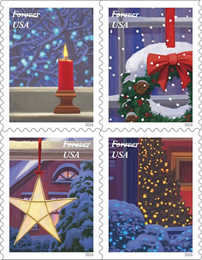 Holiday Window Views Featured on Forever Stamps