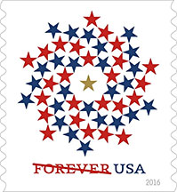 Patriotic Spiral Forever Stamp Features Festive, Energetic Design