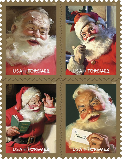 Postal Service to Issue Classic Santa Stamps this Christmas