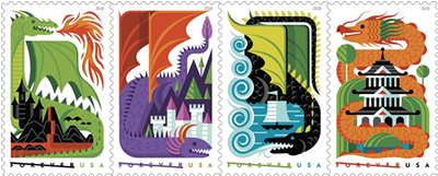 Dragons Stamps Arriving at a Post Office Near You