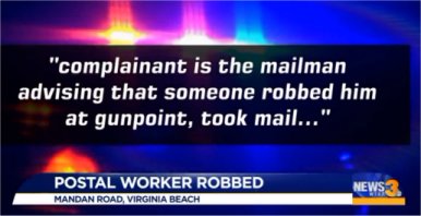Virginia Beach Mail Carrier Robbed