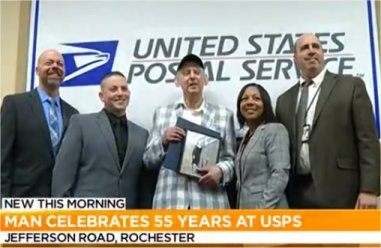 USPS recognizes Rochester man for 55 years of service