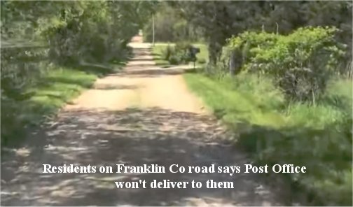 Residents on Franklin Co road says Post Office won’t deliver to them