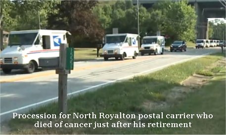 Procession for Ohio postal carrier who died of cancer just after his retirement
