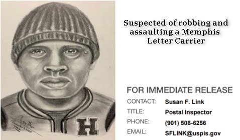 USPS Inspection Service Asks For Assistance in Identifying Assailant Who Robbed and Shot at a USPS Letter Carrier