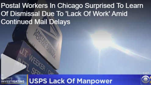Postal Workers In Chicago Surprised To Learn Of Dismissal Due To ‘Lack Of Work’ Amid Continued Mail Delays