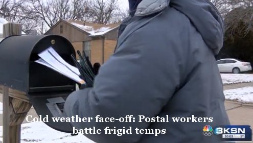 Mail carriers battling brutal cold weather to make deliveries