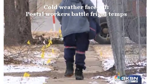Cold weather face-off: Postal workers battle frigid temps