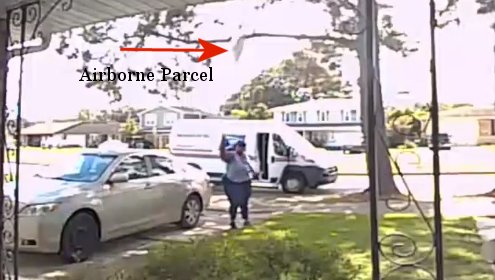 Camera catches USPS carrier tossing package on roof of pregnant woman’s home – then walks away