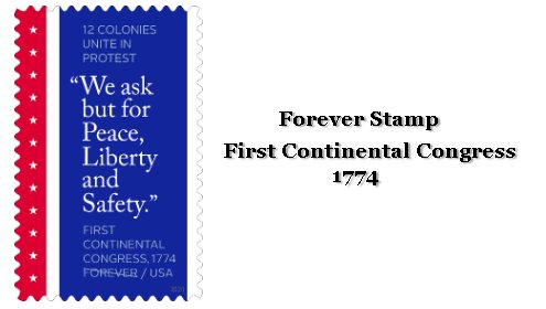 USPS commemorates 250th anniversary of the First Continental Congress with a new Forever stamp