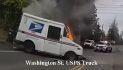 Authorities, Bystander Rescue Postal Worker from Mail Truck Engulfed in Flames